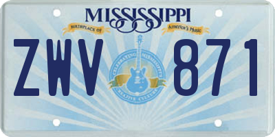 MS license plate ZWV871