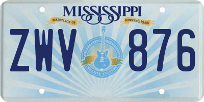 MS license plate ZWV876