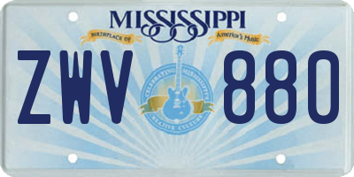 MS license plate ZWV880