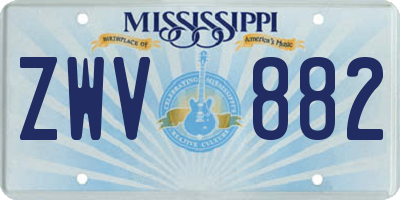 MS license plate ZWV882