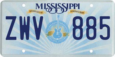 MS license plate ZWV885