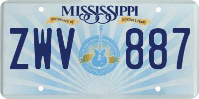 MS license plate ZWV887