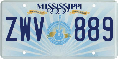 MS license plate ZWV889