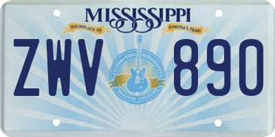 MS license plate ZWV890