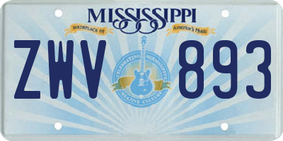 MS license plate ZWV893