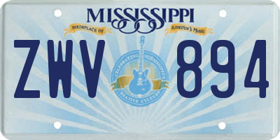 MS license plate ZWV894