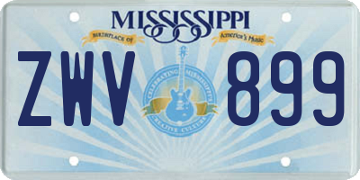 MS license plate ZWV899
