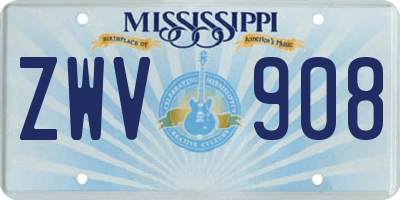 MS license plate ZWV908