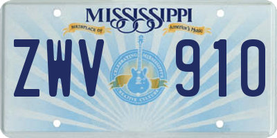 MS license plate ZWV910