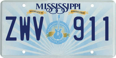 MS license plate ZWV911