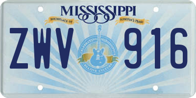 MS license plate ZWV916