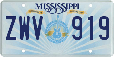 MS license plate ZWV919