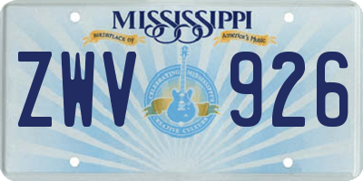 MS license plate ZWV926