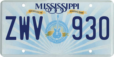 MS license plate ZWV930
