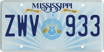 MS license plate ZWV933