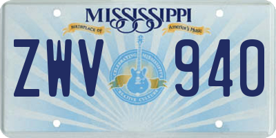 MS license plate ZWV940
