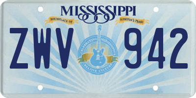 MS license plate ZWV942