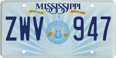 MS license plate ZWV947