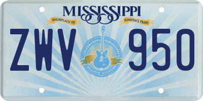 MS license plate ZWV950