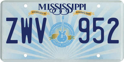 MS license plate ZWV952
