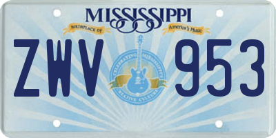 MS license plate ZWV953