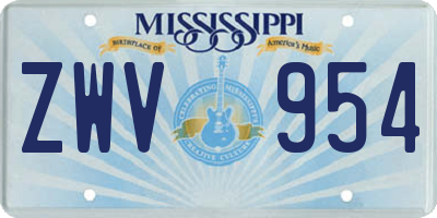 MS license plate ZWV954