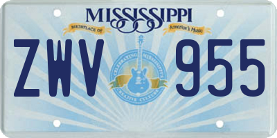MS license plate ZWV955