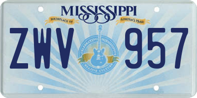 MS license plate ZWV957