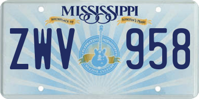 MS license plate ZWV958