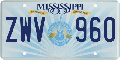 MS license plate ZWV960