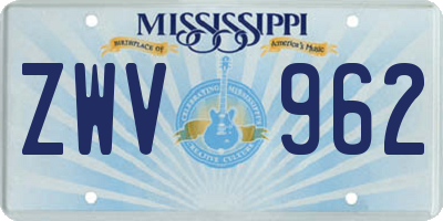 MS license plate ZWV962