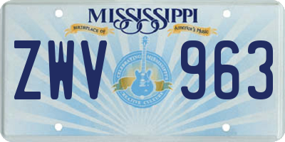 MS license plate ZWV963