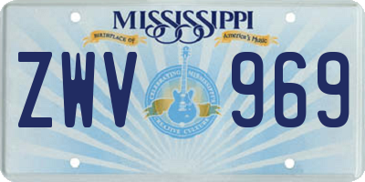 MS license plate ZWV969