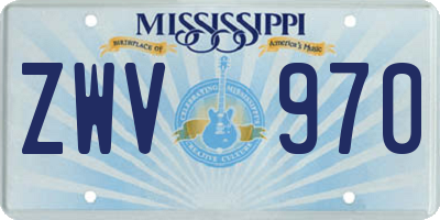 MS license plate ZWV970