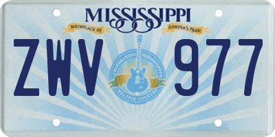 MS license plate ZWV977