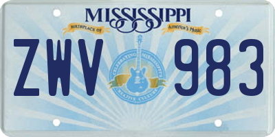 MS license plate ZWV983