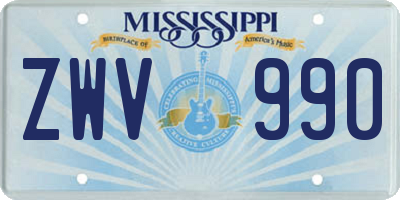 MS license plate ZWV990