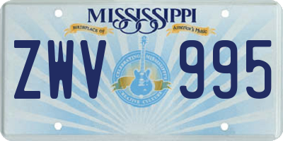 MS license plate ZWV995