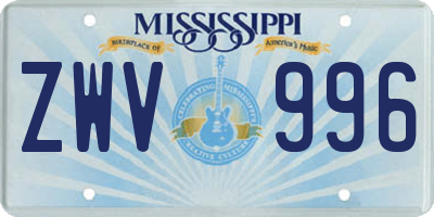 MS license plate ZWV996