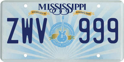 MS license plate ZWV999