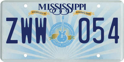 MS license plate ZWW054