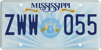 MS license plate ZWW055