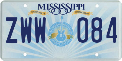 MS license plate ZWW084
