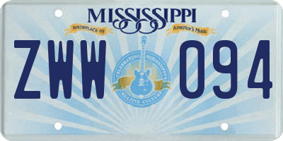 MS license plate ZWW094