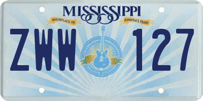 MS license plate ZWW127