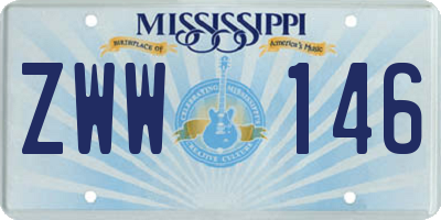 MS license plate ZWW146
