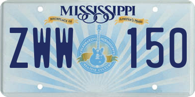 MS license plate ZWW150