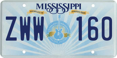 MS license plate ZWW160