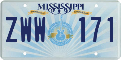 MS license plate ZWW171