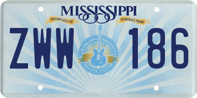 MS license plate ZWW186